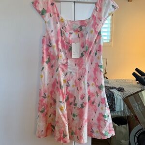 New Day Pink and White Floral Casual Dress